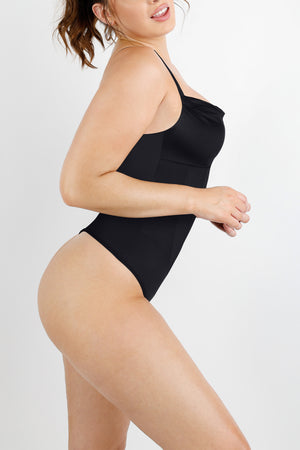 Two In One Bodysuit + Skirt - Seamless Shaping - Black