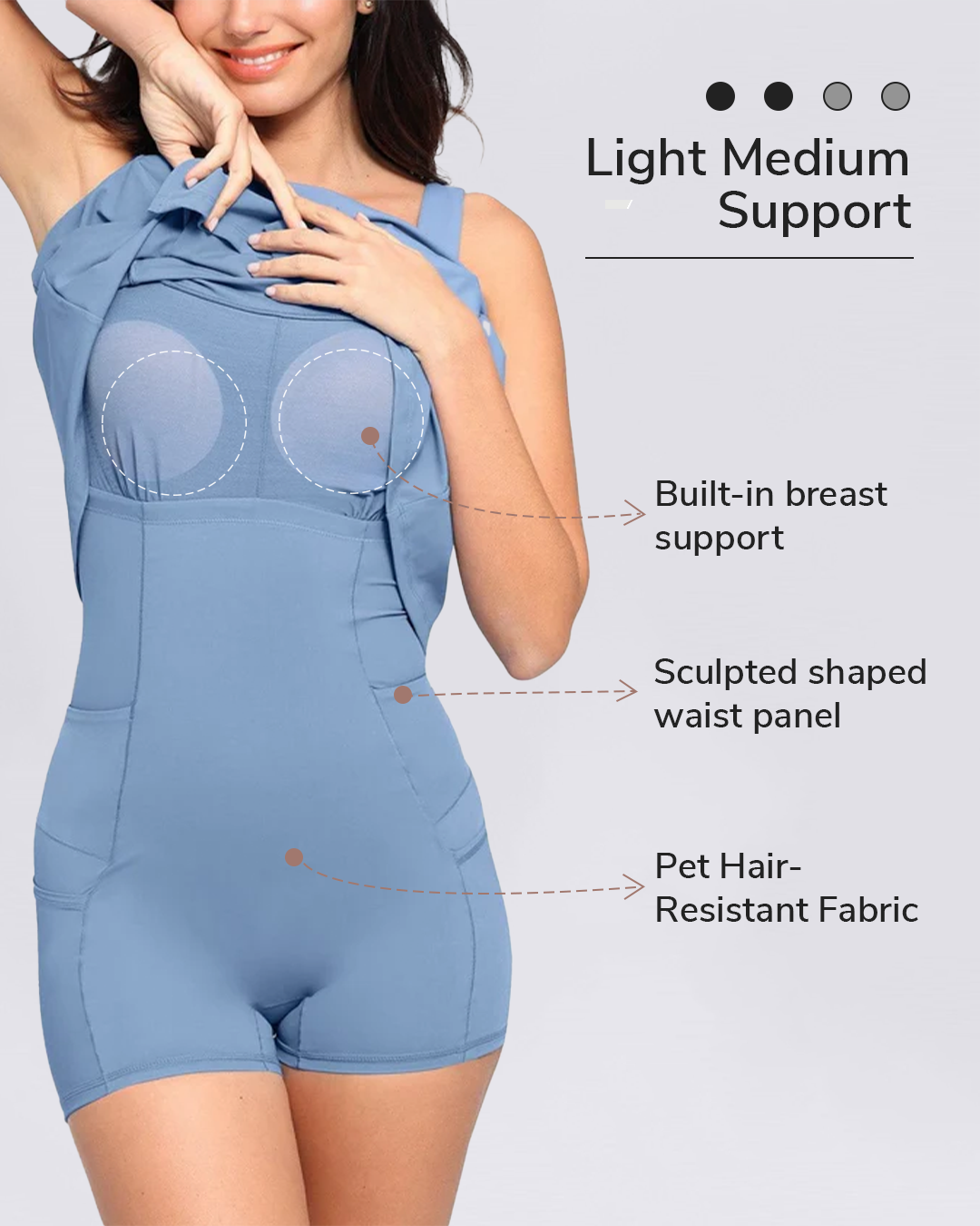 Built in Shapewear Tennis Dress - Shapewear - Blue