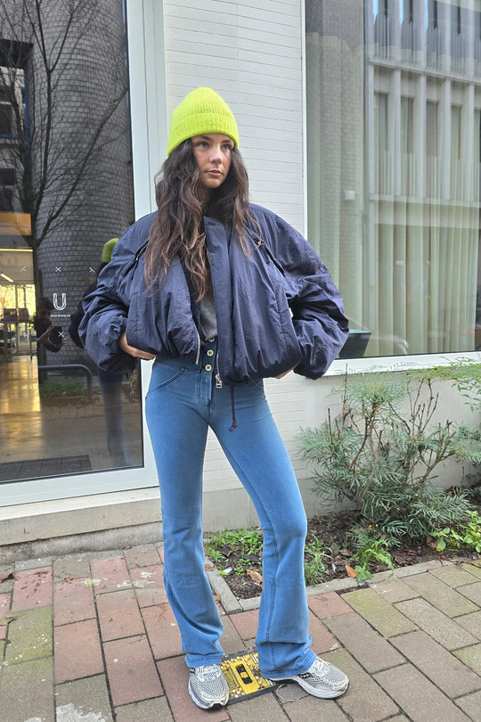 WR.UP® Denim - High Rise 3 Button Flare - Medium Rinse