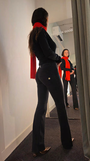 WR.UP® Denim - Classic Rise Full Length Flare - Black Rinse