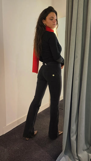 WR.UP® Denim - Classic Rise Full Length Flare - Black Rinse