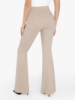 Shapewear Freedom Flare-Leg Sculpting Ponte Pants - Beige