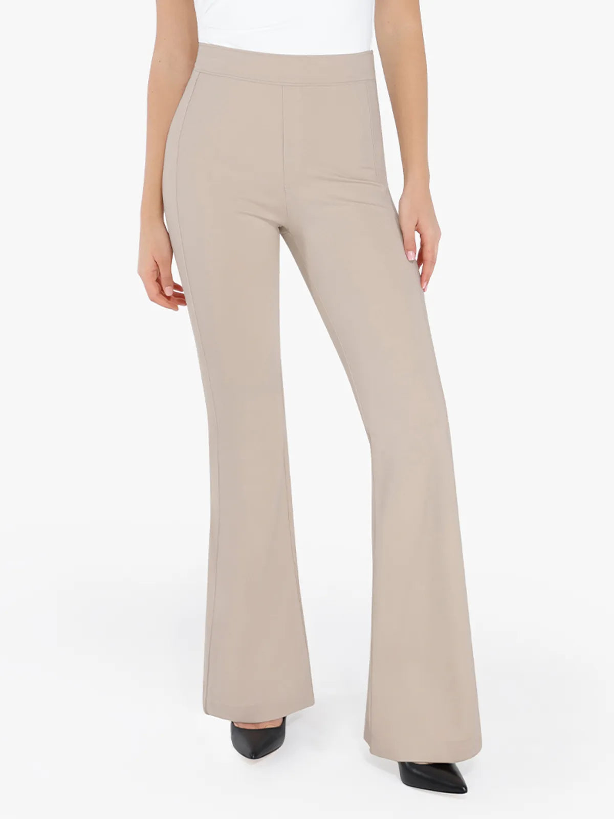 Shapewear Freedom Flare-Leg Sculpting Ponte Pants - Beige