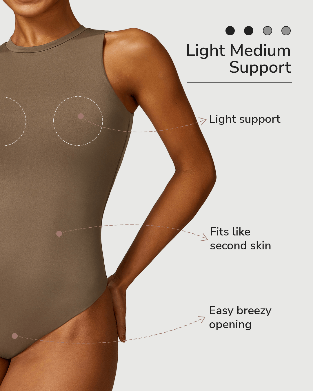 High Neck Bodysuit - Shapewear - Khaki