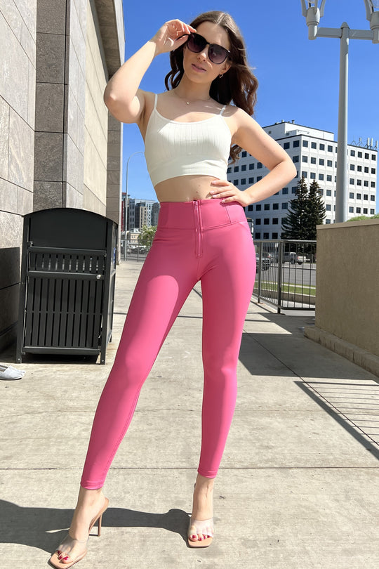 WR.UP® Faux Leather - High Rise Full Length - Pink
