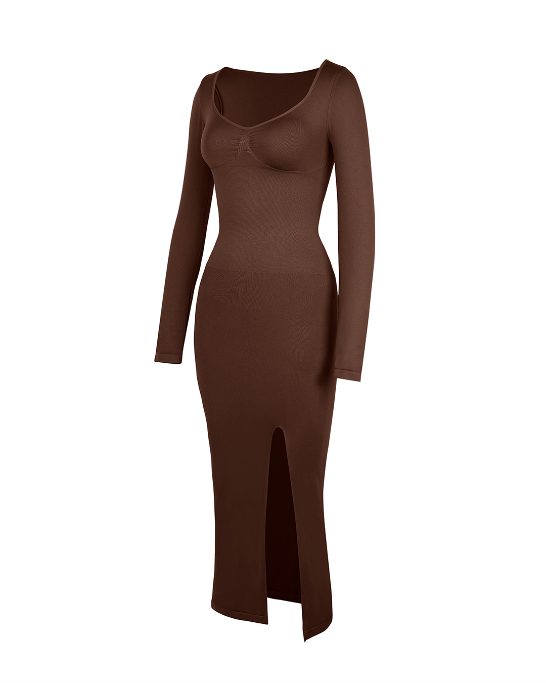 Longsleeve Shaping Midi Dress - Shapewear - Espresso - LIVIFY Longsleeve Shaping Midi Dress - Shapewear - Espresso - LIVIFY