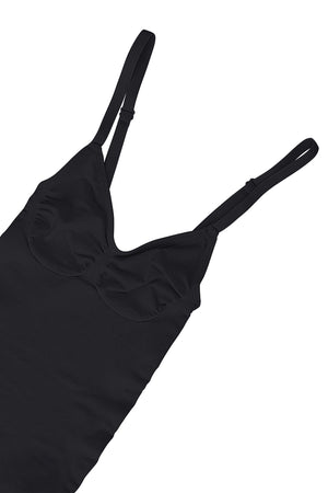 V-Neck Thong Bodysuit - Shapewear - Black