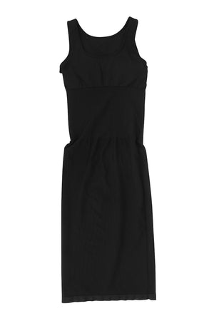High Neck Sleeveless Dress - Seamless Shaping - Black