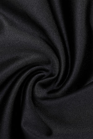 V-Neck Sculpting Satin - Thong Bodysuit - Black