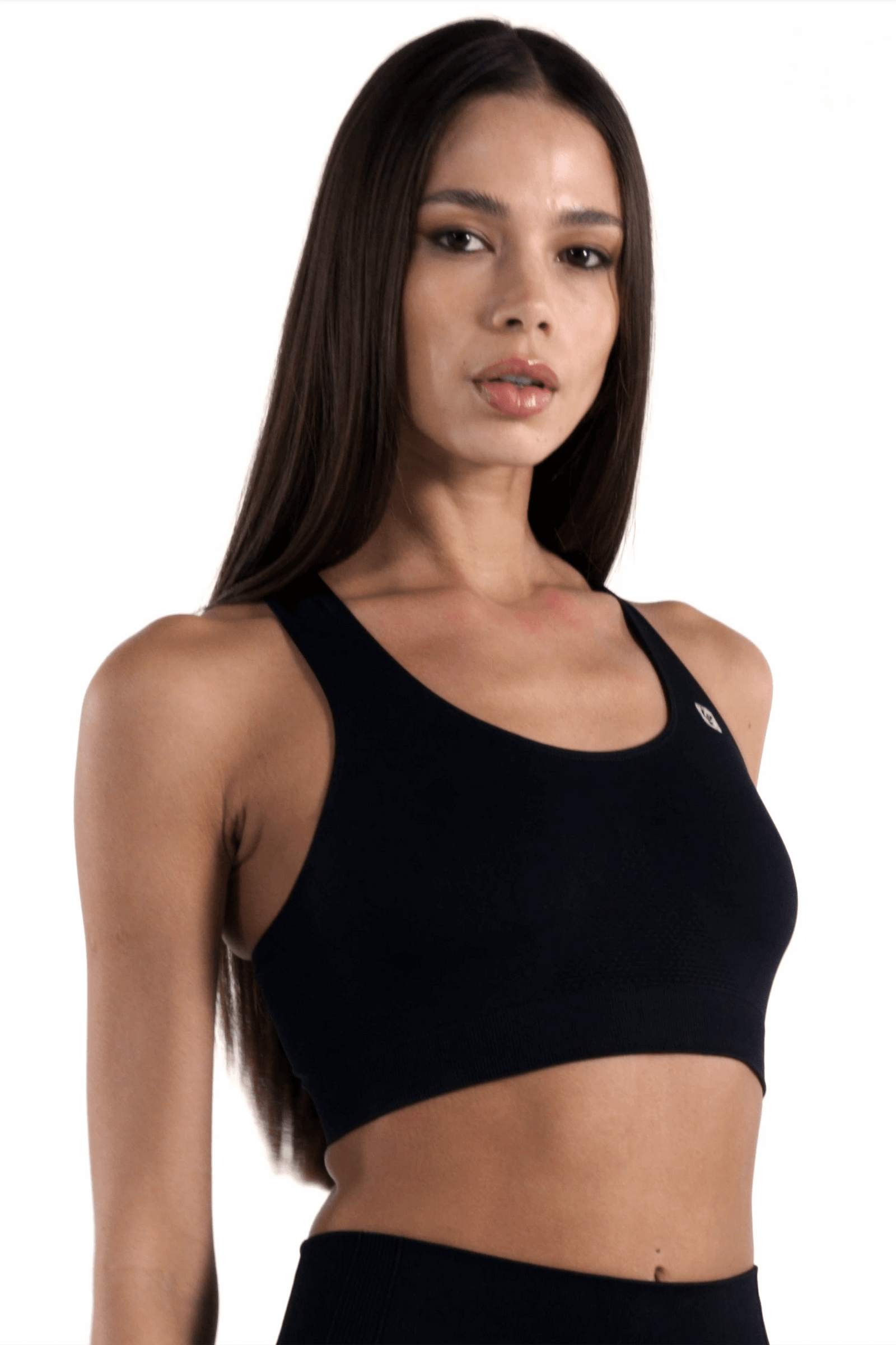 Medium Support Seamless Sports Bra - Black