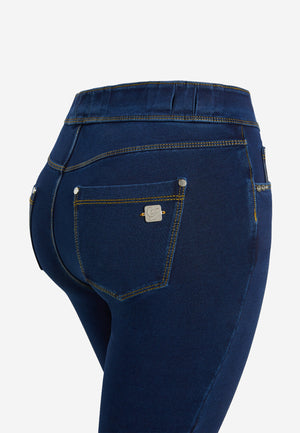 N.O.W.® Denim - High Rise Full  - Dark Rinse + Yellow Stitching