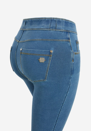 N.O.W.® Denim - High Rise Full Length - Medium Rinse + Yellow Stitching