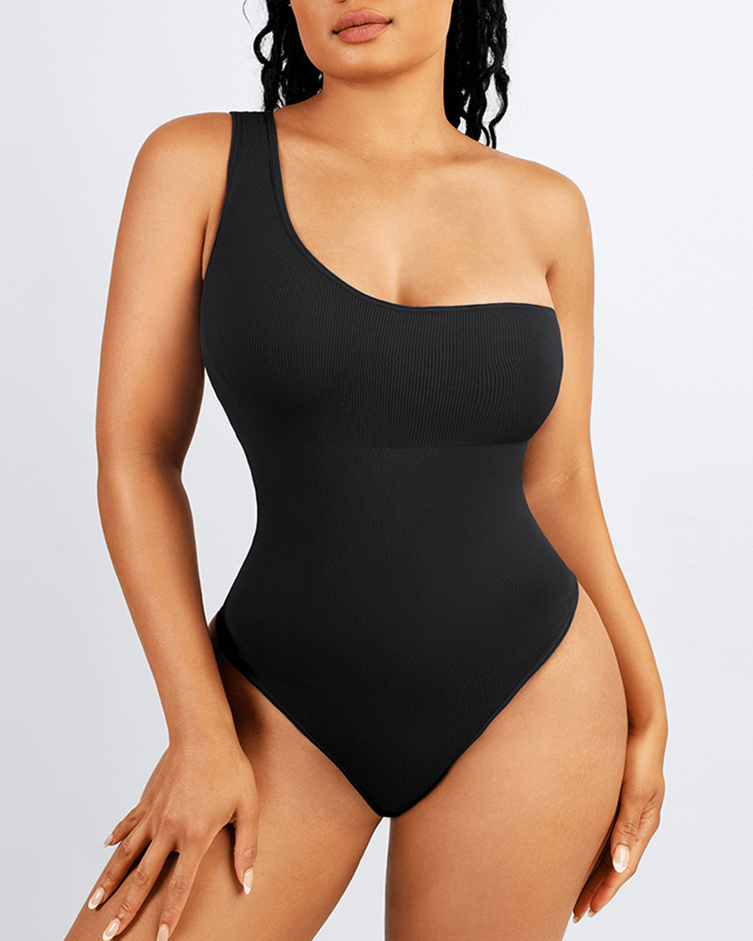 One Shoulder Bodysuit - Shapewear - Black