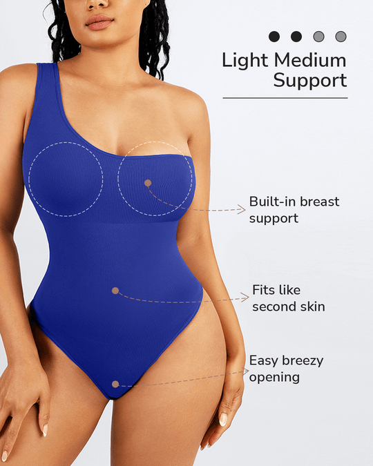 One Shoulder Bodysuit - Shapewear - Royal Blue