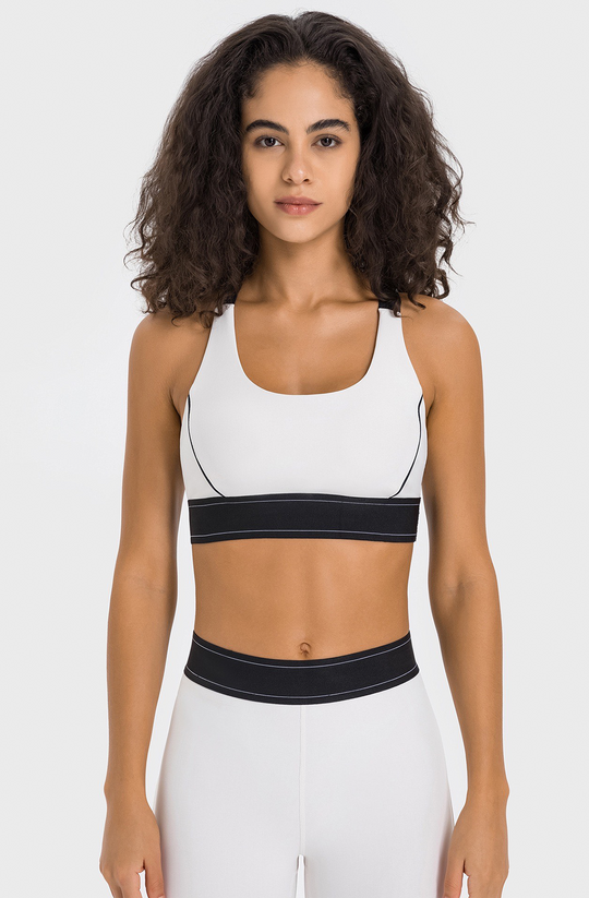 SculptFlex Medium Support Bra Top - Activewear - White