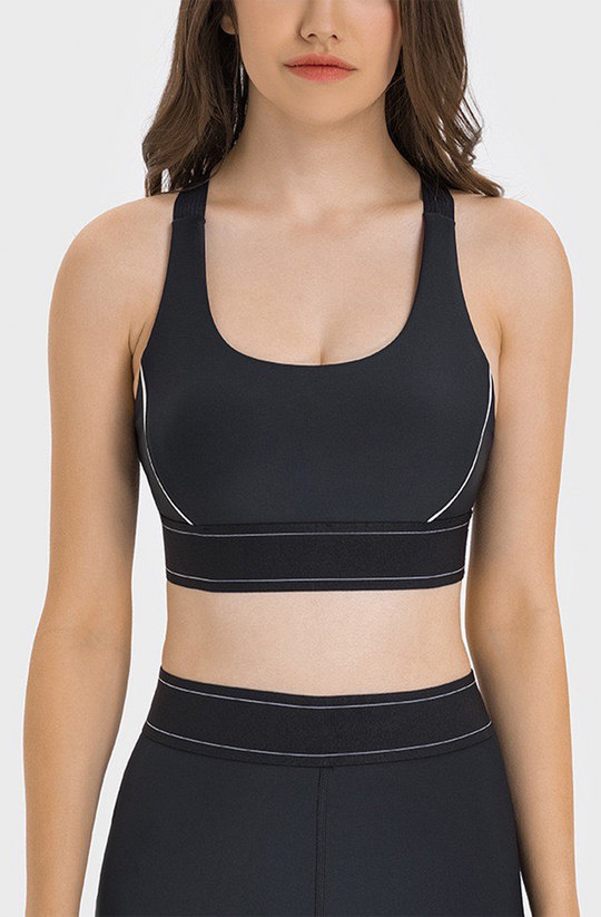 SculptFlex Medium Support Bra Top - Activewear - Black