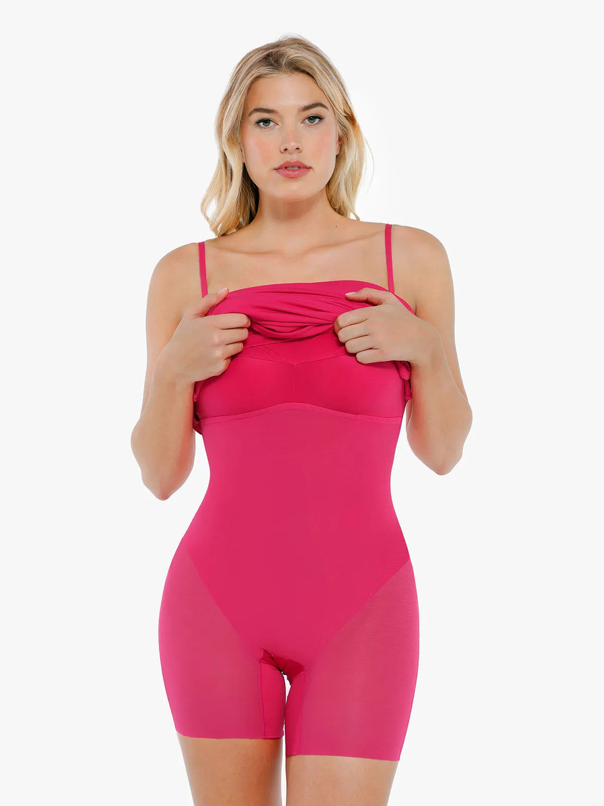 Rouched Twisted Maxi Shapewear Dress - Pink