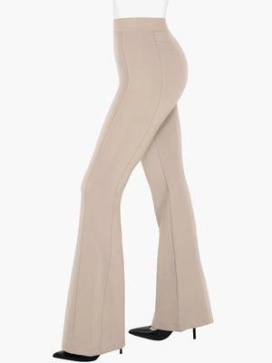 Shapewear Freedom Flare-Leg Sculpting Ponte Pants - Beige