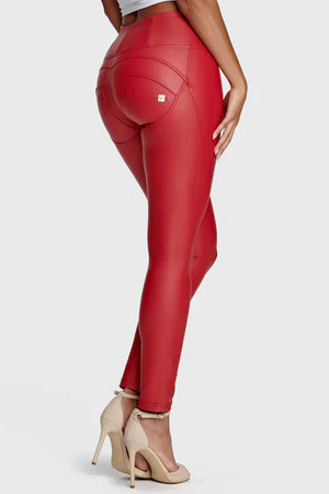 WR.UP® Faux Leather - High Rise Full Length - Red