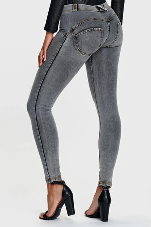 WR.UP® Denim - Classic Rise Full Length - Grey Rinse & Yellow Stitching