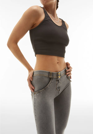 WR.UP® Denim - Classic Rise Full Length - Grey Rinse & Yellow Stitching