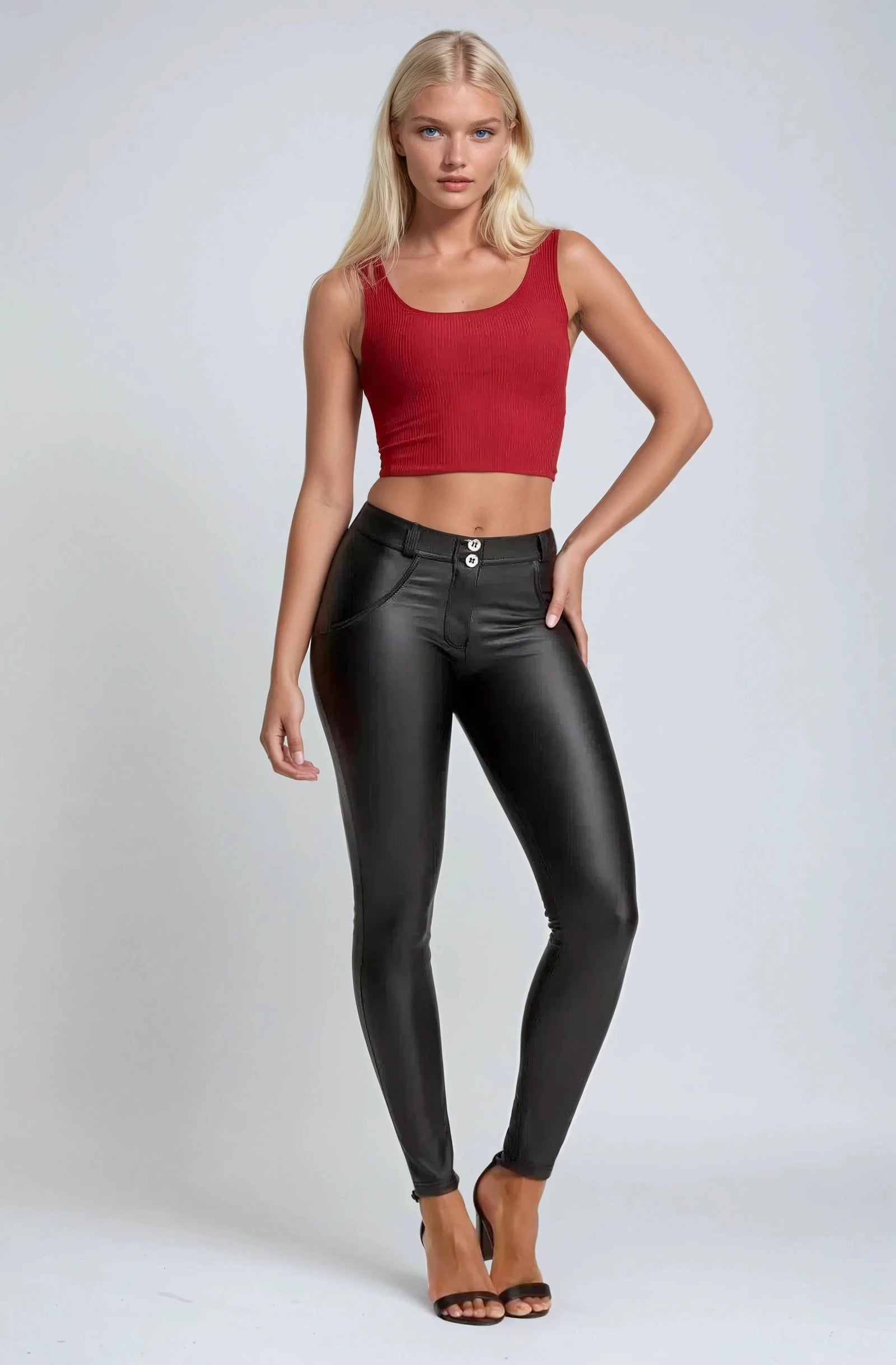 WR.UP® Faux Leather - Classic Rise Full Length - Black