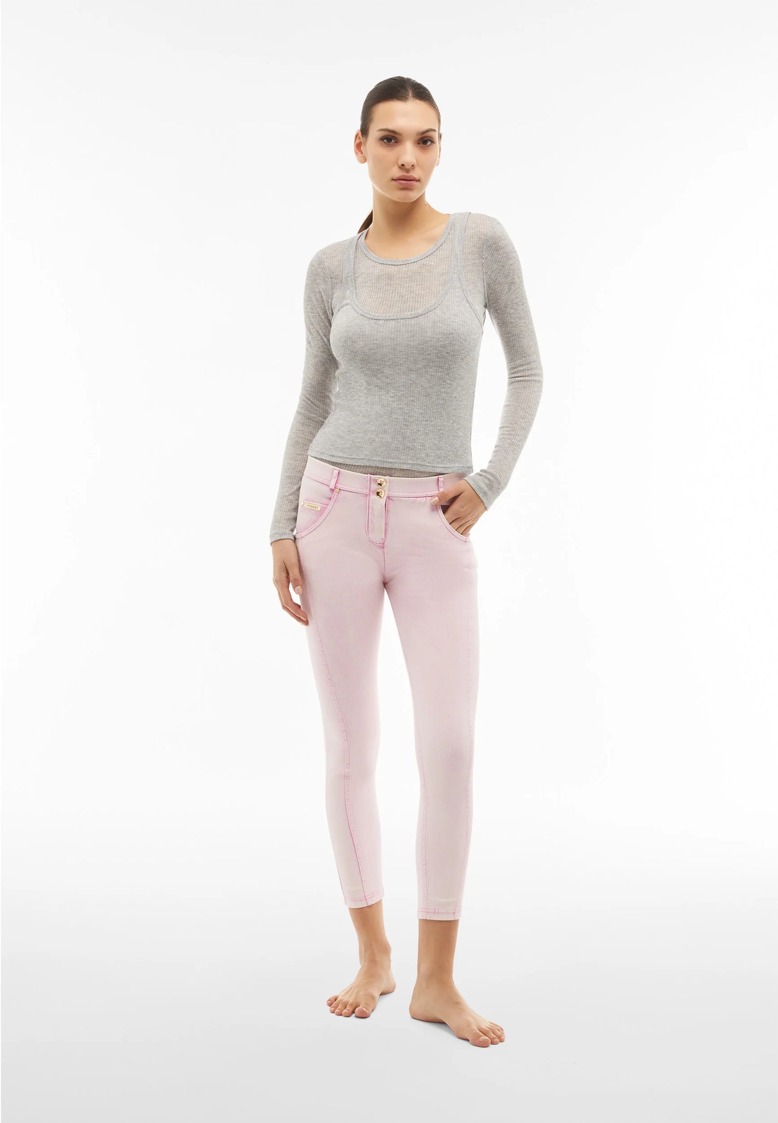 WR.UP® Snug Denim - Classic Rise Ankle Length - Pink Rinse