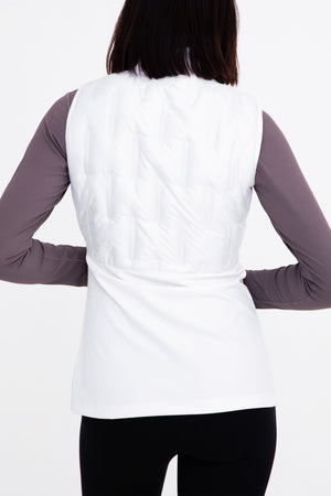 Hybrid Jersey Vest - Quilted Detailing - White