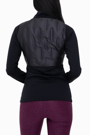 Hybrid Jersey Jacket - Quilted Detailing - Black