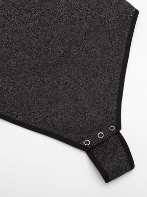 Sparkly Off-Shoulder Sculpting Bodysuit - Shapewear - Black