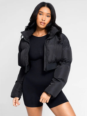 Sleeveless Scoop Back Short Jumpsuit - Seamless Shaping - Black
