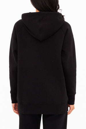 Oversized Pullover Hoodie - Cotton Fleece - Black