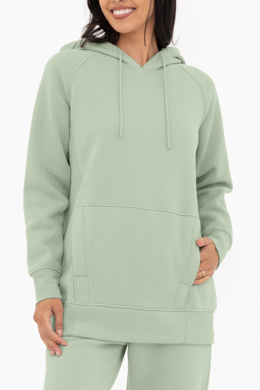 Oversized Pullover Hoodie - Cotton Fleece - Sage
