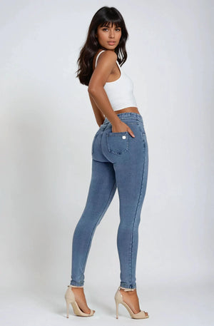 N.O.W.® Denim - High Rise Full Length - Medium Rinse + Yellow Stitching