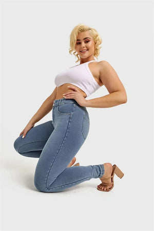 N.O.W.® Denim - High Rise Full Length - Medium Rinse + Yellow Stitching