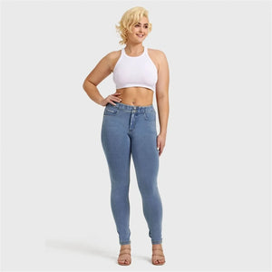 N.O.W.® Denim - High Rise Full Length - Medium Rinse + Yellow Stitching