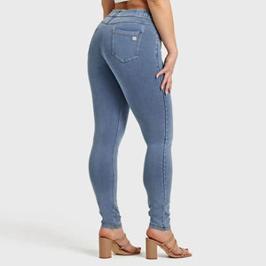 N.O.W.® Denim - High Rise Full Length - Medium Rinse + Yellow Stitching