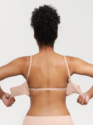 Seamless Non-Slip Push-Up Shaping Strapless Bra - Nude
