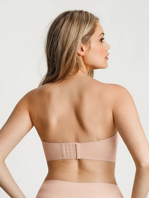 Seamless Non-Slip Push-Up Shaping Strapless Bra - Nude
