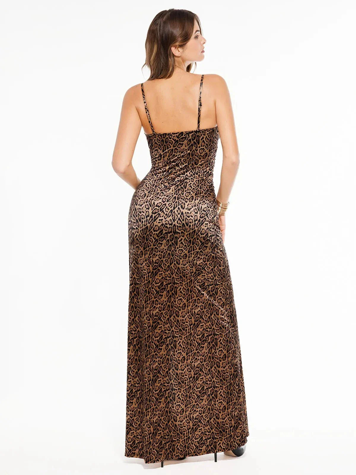 knee length dresses for ladies Cowl hooded double front slit maxi dress main image 1