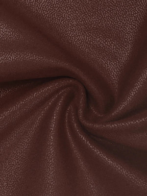 Built-In Shapewear Faux Leather Mock Neck Zip Midi Dress - Espresso