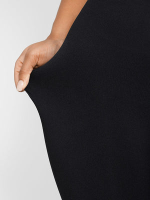 Seamless Square Neck Flared Jumpsuit - Black