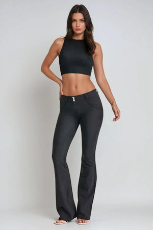 WR.UP® Denim - Classic Rise Full Length Flare - Black Rinse