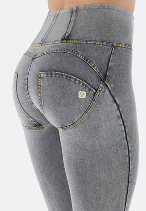 WR.UP® Denim - High Rise Full Length - Grey Rinse + Yellow Stitching