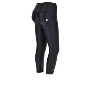 WR.UP® Eco Faux Leather Mid Waist - Ankle Length 3 Button - Black