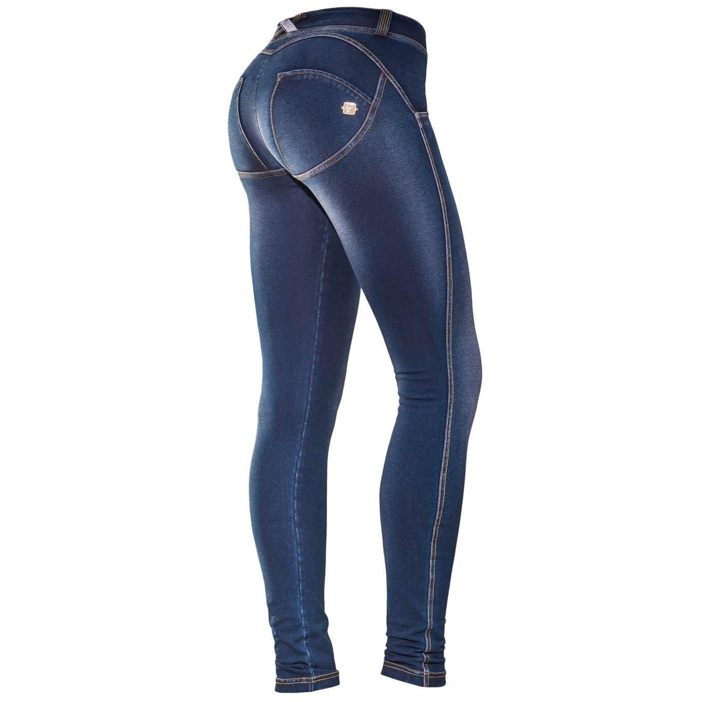 FREDDY WR.UP 7/8 ANKLE PINK COATED DENIM EFFECT - Indigo - LIVIFY
 - 1