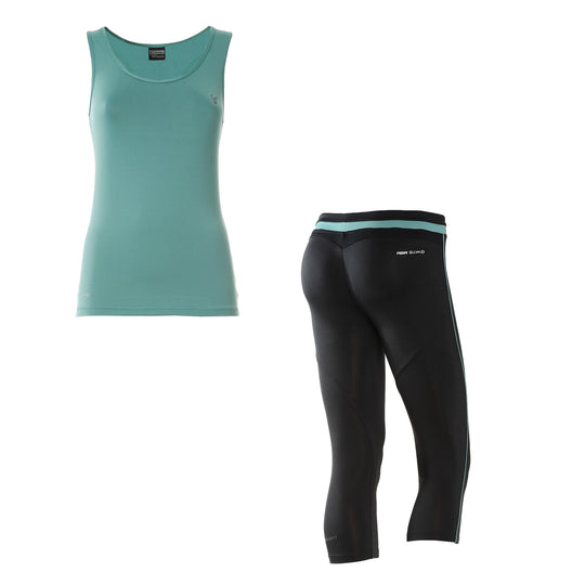 FREDDY SPORT ANKLE LENGTH PANT + TANK SET - Mint/Black