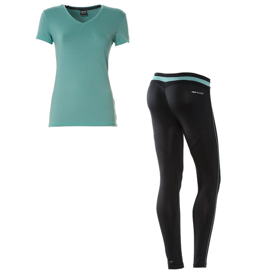 FREDDY D.I.W.O SPORT 7/8 PANT + TEE SET - Black/Mint