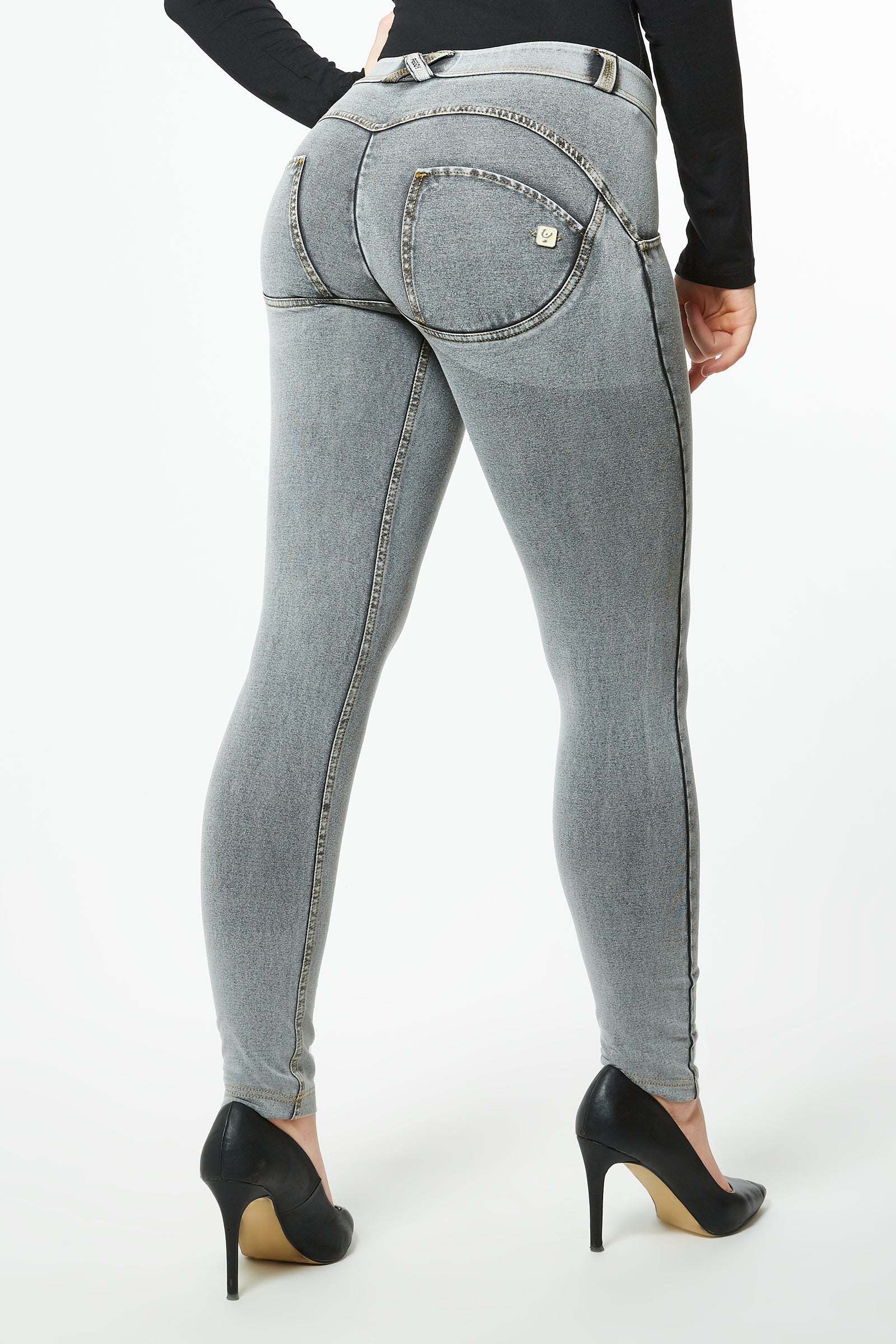 WR.UP® Denim - Classic Rise Full Length - Grey Rinse & Yellow Stitching
