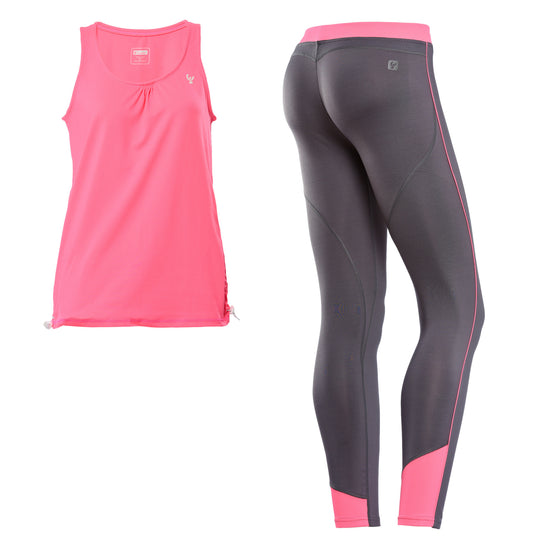 Freddy D.I.W.O.® Constrast Sport Pant + Tank Set - Pink/Grey
